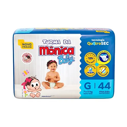 [Rec] Fralda Turma Da Mnica Baby Mega G 44 Unidades